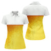 Maxcorners Cold Beer Print Golf Top, Beer Glass Pattern Design, Golf Shirts For Women LM1507