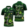 Maxcorners Irish Skull Leprechaun Hat Dark Beer Green St Patrick's Day Polo Shirts For Men, Golf Shirts For Men