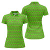 Maxcorners Green St Patrick's Day Funny Adult Shamrock Golf Shirt, Women's Golf Tops, Ladies Golf Polos