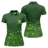 Maxcorners Shenanigans Coordinator Golf Ball Pattern St Patrick Day Green Golf Shirt, Women's Golf Tops, Ladies Golf Polos