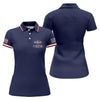 Maxcorners Navy First Dad Now Grandpa Golf Polo Shirt, Women’s Golf Apparel, Golf Shirts For Women LM1507
