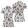 Maxcorners Schnauzer Beach Vacation Tropical Golf Polo Shirt, Golf Shirts For Women, Women’s Golf Apparel LM1507