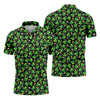 Maxcorners St Patrick's Day Beer Golf Ball Pattern Shamrock Golf Shirt, Polo Shirts For Men, Golf Shirts For Men