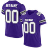 Maxcorners Custom Purple White-Gray Mesh Authentic Football Jersey LM2605