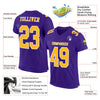 Maxcorners Custom Purple Gold-White Mesh Authentic Football Jersey LM2605