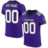 Maxcorners Custom Purple White-Black Mesh Authentic Football Jersey LM2605