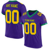 Maxcorners Custom Purple Gold-Kelly Green Mesh Authentic Football Jersey LM2605