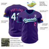 Maxcorners Custom Purple White Teal-Pink Authentic Baseball Jersey LM2605