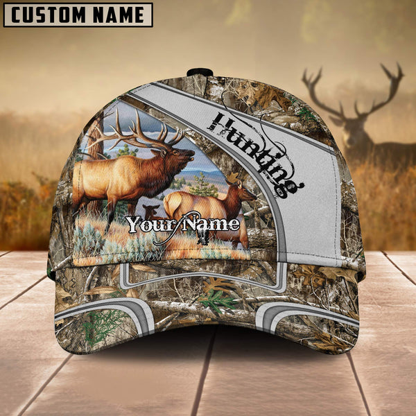 Maxcorners Elk Hunting Camo Pattern Personalized 3D Hats