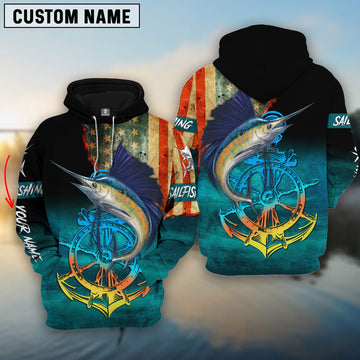 Maxcorners Personalized Name Sailfish Fishing Hoodie 3D