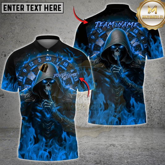 Maxcorners Darts Flame Grim Reaper Dartboard Multicolor Customized Name, Team Name 3D Shirts