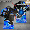 Maxcorners Flaming Bowling Strike Multicolor Customized Name, Team Name 3D Shirts