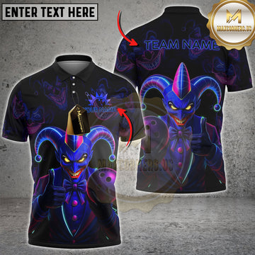 Maxcorners Bowling Jester Strike Multicolor Customized Name, Team Name 3D Shirts