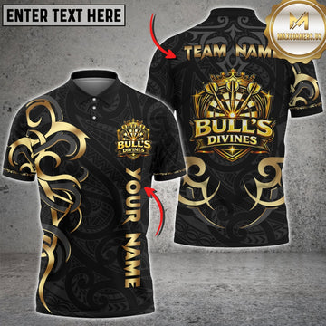 Maxcorners Darts Bull's Divines logo Customized Name, Team Name 3D Shirts For Julien