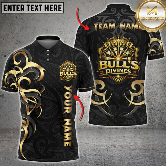 Maxcorners Darts Bull's Divines logo Customized Name, Team Name 3D Shirts For Julien