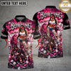 Maxcorners Bowling Girl Pitbull Pink Galaxy Multicolor Customized Name, Team Name 3D Shirt