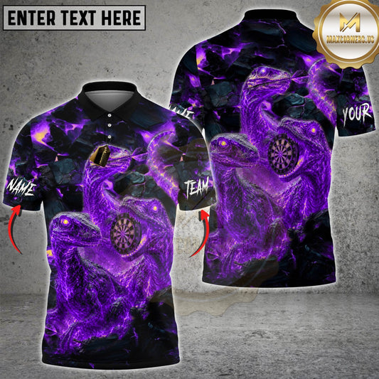 Maxcorners Darts Fiery Velociraptor Lava Dartboard Design Multicolor Customized Name, Team Name 3D Shirts