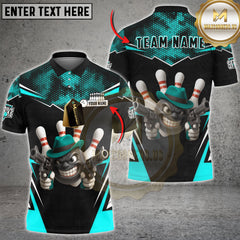 Maxcorners Bowling Strike Gangster Multicolor Customized Name, Team Name 3D Shirts