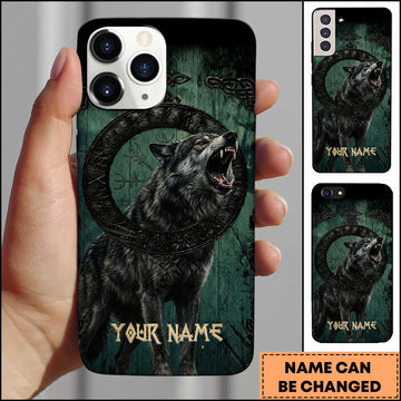 Maxcorners Majestic Wolf Hunting Rune Personalized Name 3D Phone Case