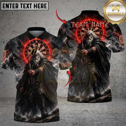 Maxcorners Darts Viking Warrior Dartboard Raven Storm Design Multicolor Customized Name Team Name 3D Shirts