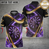 Maxcorners Darts Luxury Gold Flame Dartboard Design Multicolor Customized Name Team Name 3D Shirts