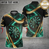Maxcorners Darts Luxury Gold Flame Dartboard Design Multicolor Customized Name Team Name 3D Shirts