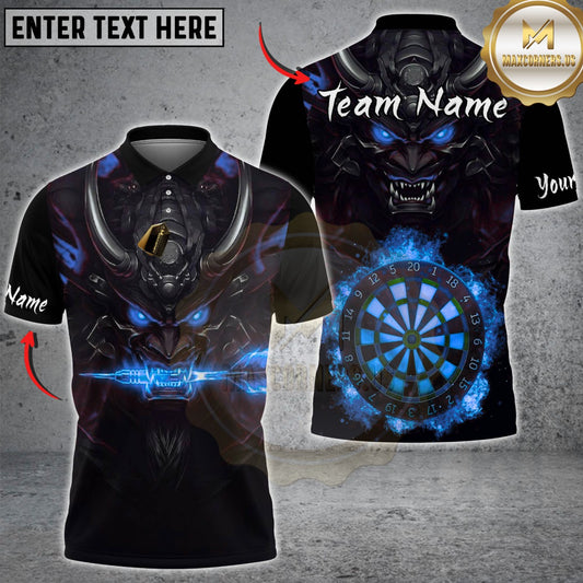 Maxcorners Darts Black Demon Flame Dartboard Multicolor Customized Name, Team Name 3D Shirts