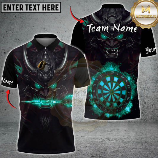 Maxcorners Darts Black Demon Flame Dartboard Multicolor Customized Name, Team Name 3D Shirts