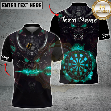 Maxcorners Darts Black Demon Flame Dartboard Multicolor Customized Name, Team Name 3D Shirts