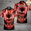 Maxcorners Bowling Flame Skull Bowling Pins Multicolor Customized Name, Team Name 3D Shirts