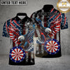 Maxcorners Darts Eagle American Flag Lightning Personalized Name 3D Unisex Shirt