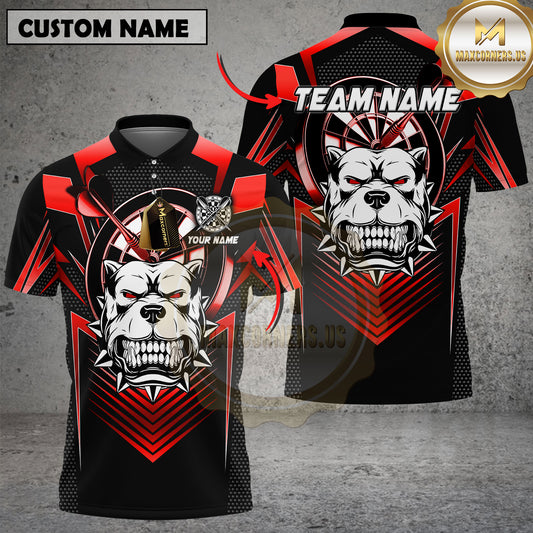 Maxcorners Dart Shirt Pitbull Design Purple Black Style Multioptions Personalized Name, Team Name Unisex 3D Shirt (4 Colors)