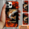 Maxcorners Bold Orange Splash Fish Art Custom Name Fishing Phone Case