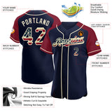 Maxcorners Custom Red Royal-White 3D American Flag Fashion Premium Baseball Jersey LM0210