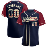 Maxcorners Custom Red Royal-White 3D American Flag Fashion Premium Baseball Jersey LM0210