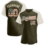Maxcorners Custom Black Red-Royal 3D Pattern Design American Flag Premium Baseball Jersey LM0210