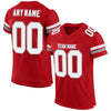 Maxcorners Custom Red White-Gray Mesh Authentic Classic Football Jersey LM2605