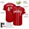 Maxcorners Custom Red White Authentic Baseball Jersey LM2605