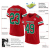 Maxcorners Custom Red Kelly Green-White Mesh Authentic Football Jersey LM2605