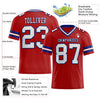 Maxcorners Custom Red White-Royal Authentic Football Jersey LM2605