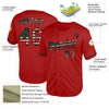 Maxcorners Custom White Red 3D American Flag And Statue of Liberty Premium Baseball Jersey LM0210