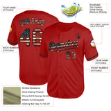 Maxcorners Custom White Red 3D American Flag And Statue of Liberty Premium Baseball Jersey LM0210