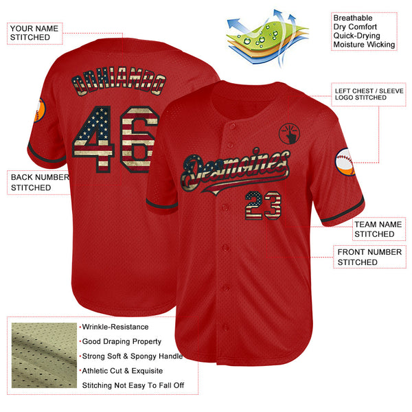 Maxcorners Custom White Red 3D American Flag And Statue of Liberty Premium Baseball Jersey LM0210