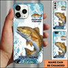 Maxcorners Fishing Phone Case Halftone Dot Background Custom Name Phone Case