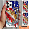 Maxcorners Fishing Phone Case American Flag Angler Design Custom Name Phone Case