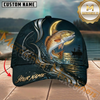 Maxcorners Moonlight Splash Design Custom Name Fishing Cap