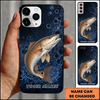 Maxcorners Futuristic Cyber Grid Art Custom Name Fishing Phone Case