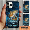 Maxcorners Futuristic Hexagon Water Splash Custom Name Fishing Phone Case