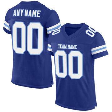 Maxcorners Custom Royal White-Light Blue Mesh Authentic Football Jersey LM2605