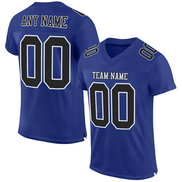 Maxcorners Custom Royal Black-White Mesh Authentic Football Jersey LM2605